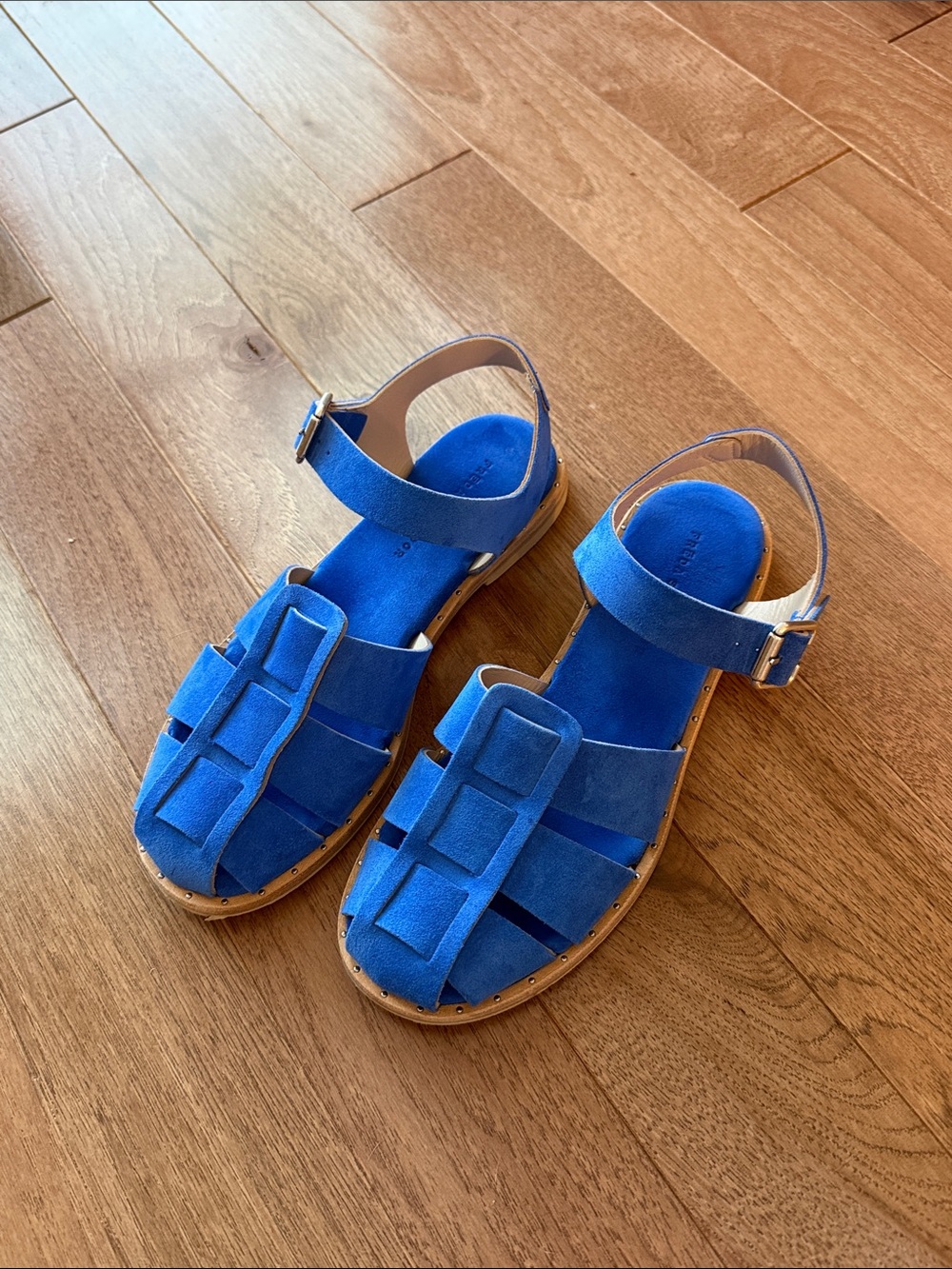 Freda Salvador Sera Fisherman Sandal in Cobalt Suede 8 - Picture 2 of 10